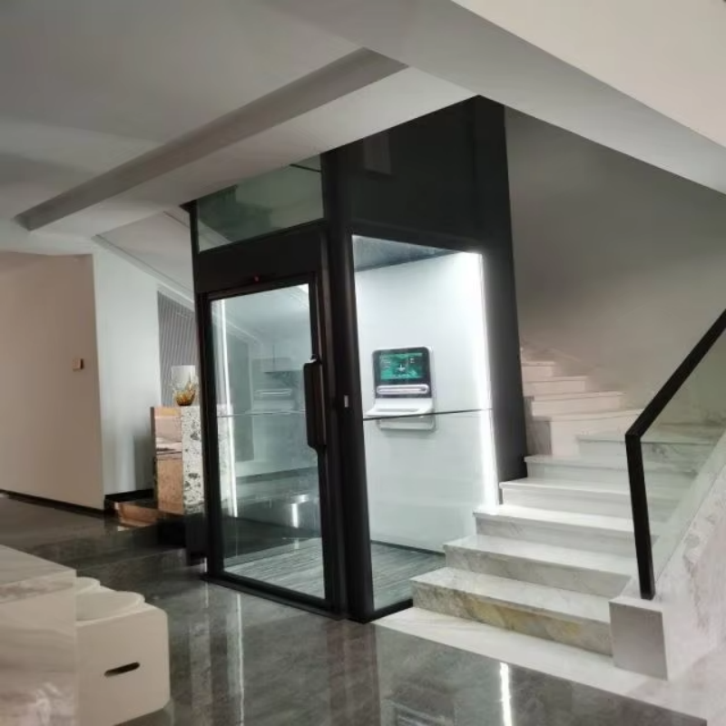 VTEV109 Ascensores Elevadores Lift Villa Kaca Bergaya untuk Rumah Dupleks Pribadi