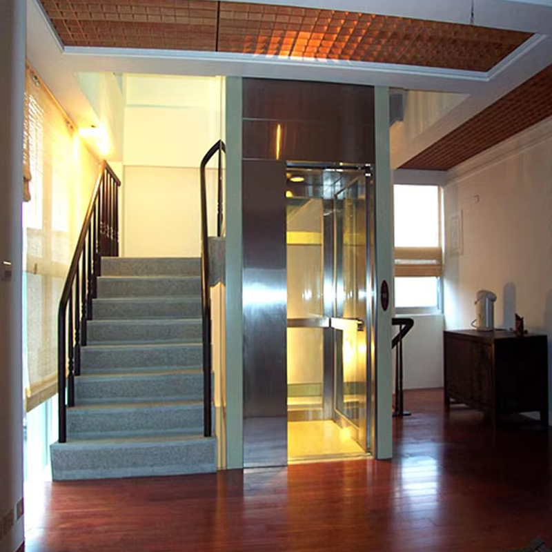 VTEV104 Ascensores Elevadores Lift Vila Stainless Steel Mewah untuk Penggunaan Keluarga