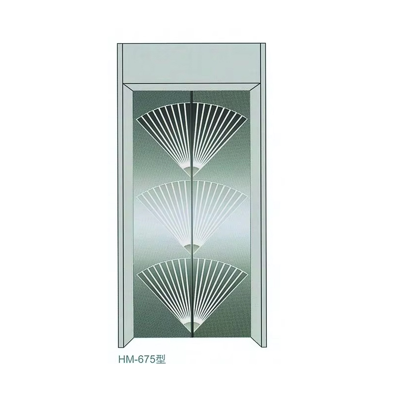 VTSP204 Sistem Pintu Lift Berkualitas Tinggi Panel Pintu Manual Kaca Lukis Stainless Steel