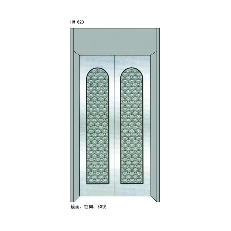 VTSP204 Sistem Pintu Lift Berkualitas Tinggi Panel Pintu Manual Kaca Lukis Stainless Steel