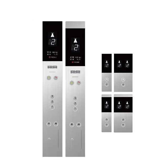 VTSP336 Layar Sentuh Terpasang di Dinding Lift dengan Tombol Lift Desain Modern Baja Tahan Karat & Kaca Cop dan Lop