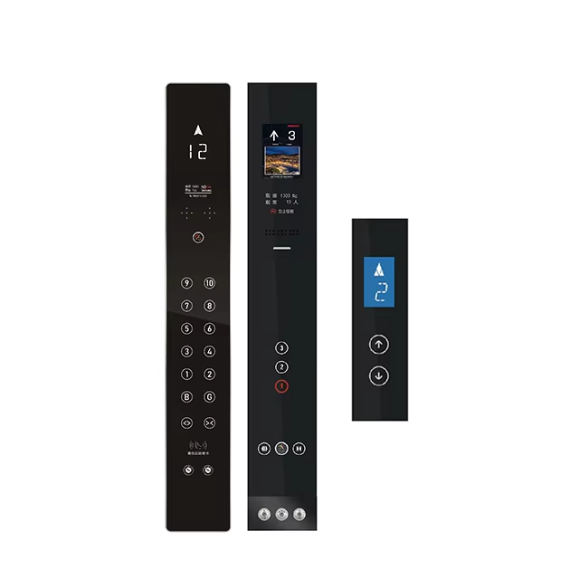 VTSP336 Layar Sentuh Terpasang di Dinding Lift dengan Tombol Lift Desain Modern Baja Tahan Karat & Kaca Cop dan Lop