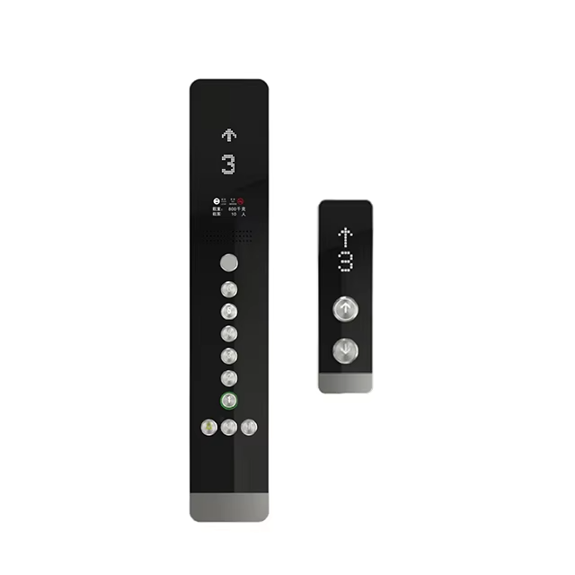 VTSP336 Layar Sentuh Terpasang di Dinding Lift dengan Tombol Lift Desain Modern Baja Tahan Karat & Kaca Cop dan Lop