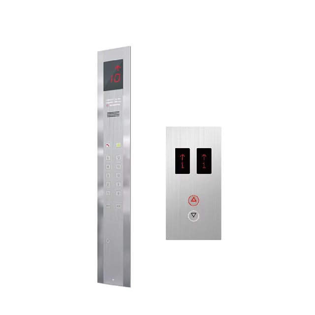 VTSP336 Layar Sentuh Terpasang di Dinding Lift dengan Tombol Lift Desain Modern Baja Tahan Karat & Kaca Cop dan Lop