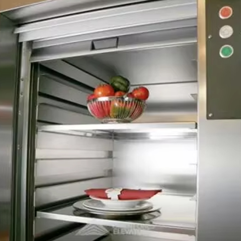 VTEF108 Electric Gearless AC Dumbwaiter Lift dengan Lantai PVC untuk Layanan Dapur Restoran dan Hotel