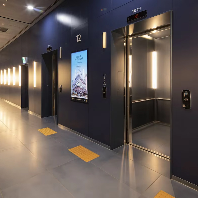 VTEP118 Elevadores Lift Penumpang Tingkat Lanjut, Konstruksi Baja Tahan Karat AC PVC Tanpa Roda, Fitur Cerdas Bersertifikat ISO90001 Peningkatan
