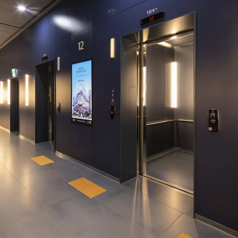 VTEP119 Ascensores Lift Penumpang AC Tanpa Roda untuk Gedung Bertingkat Baja Tahan Karat Bersertifikat ISO9001 Pemasangan Mudah