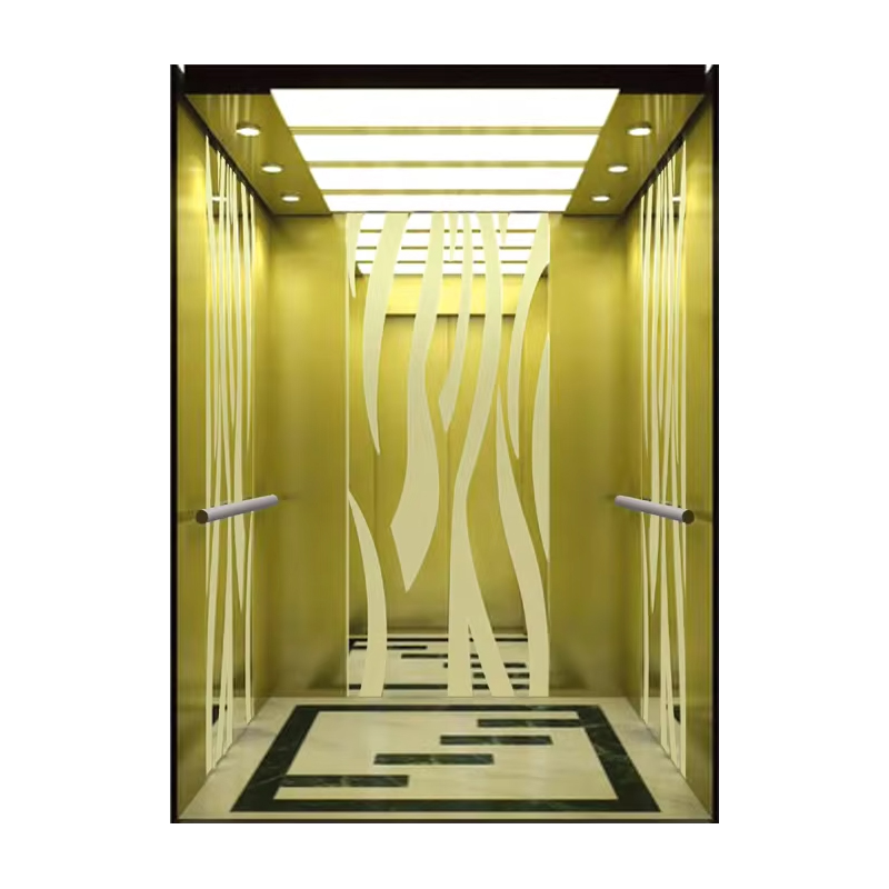 VTEP121 Jual Terlaris Model NV 6-8 Orang 630Kg Lift Modern AC Tanpa Roda Gigi Lift Penumpang Bangunan dengan Lantai PVC Baja Tahan Karat