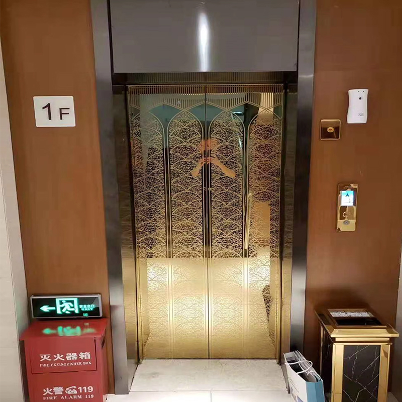 VTEP124 Produsen Lift Penumpang Modern Merek Cina Hotel Angkat Kinerja Tinggi Menggunakan Penggerak AC Stainless Steel Lantai PVC
