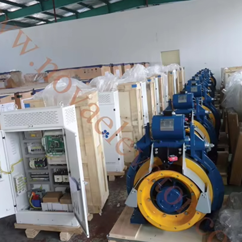 VTSP227 41G-F180 Mesin Traksi Gearless VVVF AC220_380 Kapasitas 320-630kg 1,00-2,00m_s Kecepatan Gedung Kantor Baja Tahan Karat