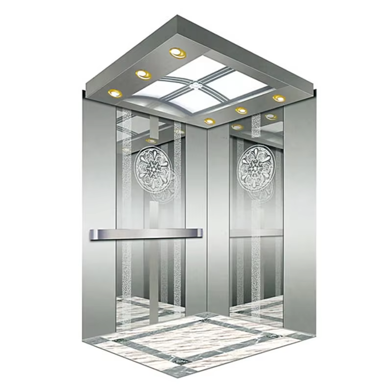 Kabin Lift Penumpang VTSP130 untuk Hotel dengan Konstruksi Baja Tahan Karat Trim LED Langit-langit Dekoratif Garansi 1 Tahun