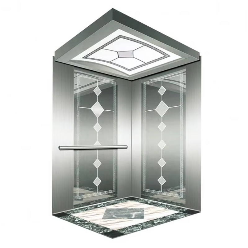Kabin Lift Penumpang VTSP134 dengan Konstruksi Baja Tahan Karat Langit-langit LED Hemat Energi Bersertifikat ISO9001 Garansi 1 Tahun