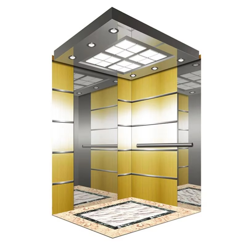 Kabin Lift Penumpang VTSP134 dengan Konstruksi Baja Tahan Karat Langit-langit LED Hemat Energi Bersertifikat ISO9001 Garansi 1 Tahun