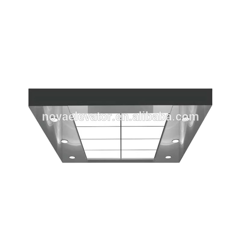 VTSP140 Suku Cadang Lift Aksesori Interior Kabin Lift Langit-langit Baja Tahan Karat Desain Langit-langit Angkat Modern
