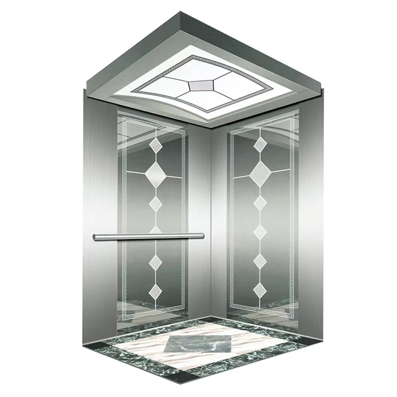 VTSP136 Suku Cadang & Aksesori Lift Kabin Lift Penumpang dengan Lampu LED dan Dekorasi Premium