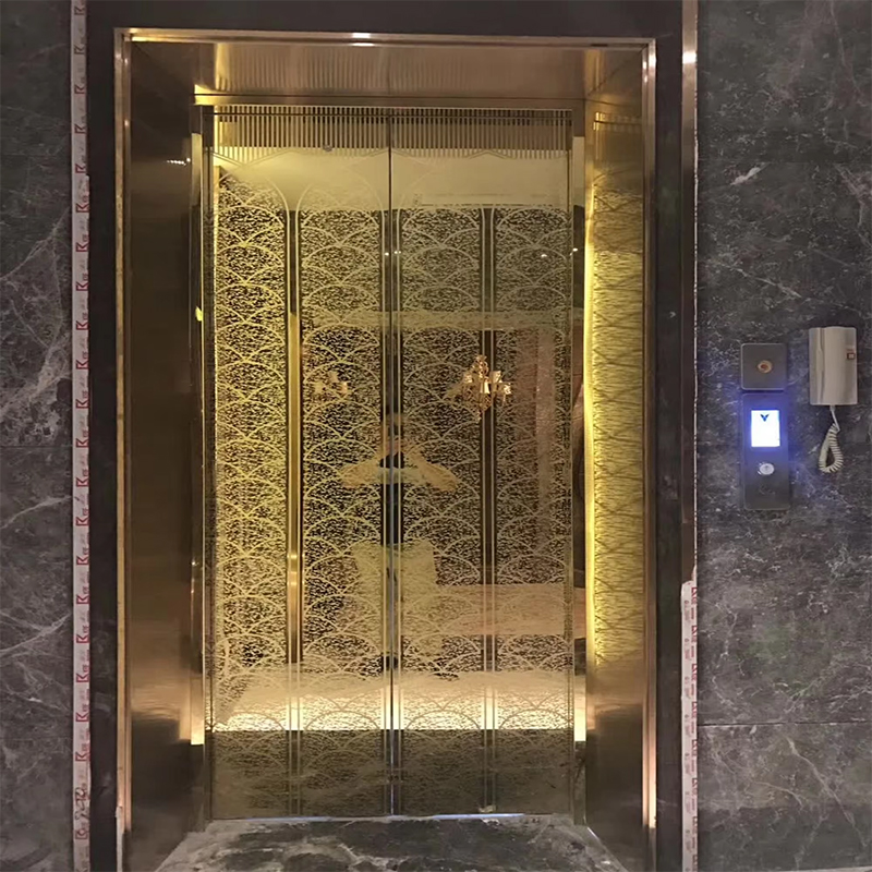 VTSP136 Suku Cadang & Aksesori Lift Kabin Lift Penumpang dengan Lampu LED dan Dekorasi Premium