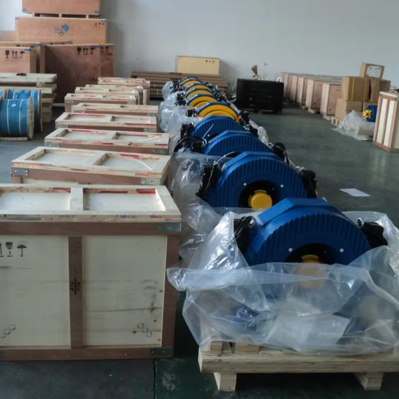 Mesin Traksi Gearless Montanari VTSP238 MCG100 Motor Angkat Mesin Motor 320-630KGS